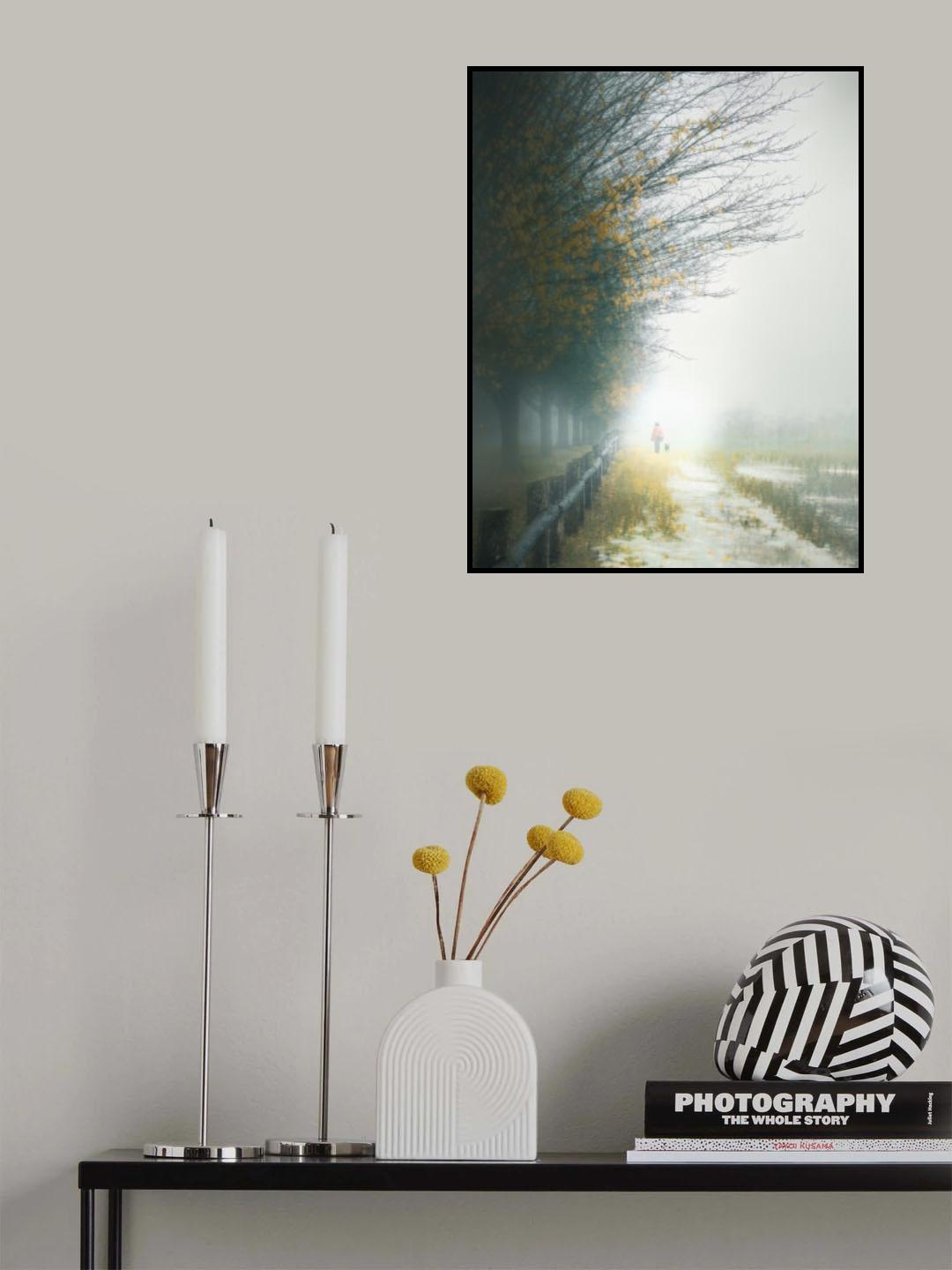Misty Morning Stroll Poster och Canvastavla