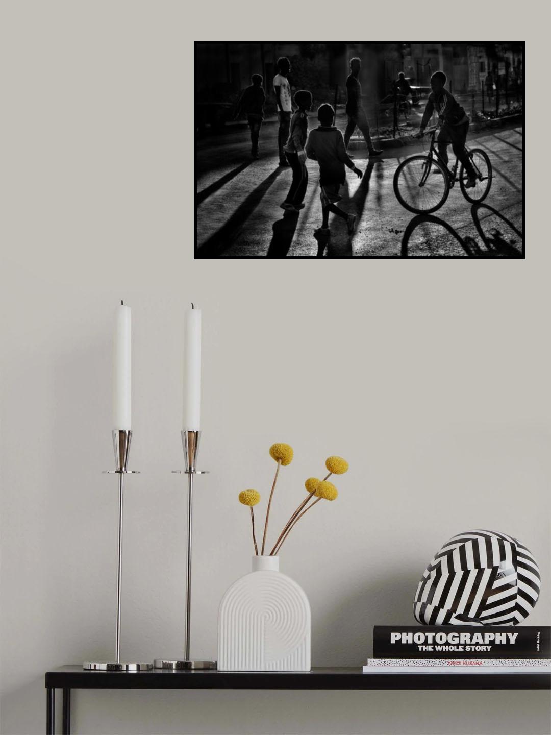 Children games (with a bicycle) Poster och Canvastavla