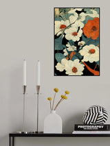 Asian Flowers Poster och Canvastavla