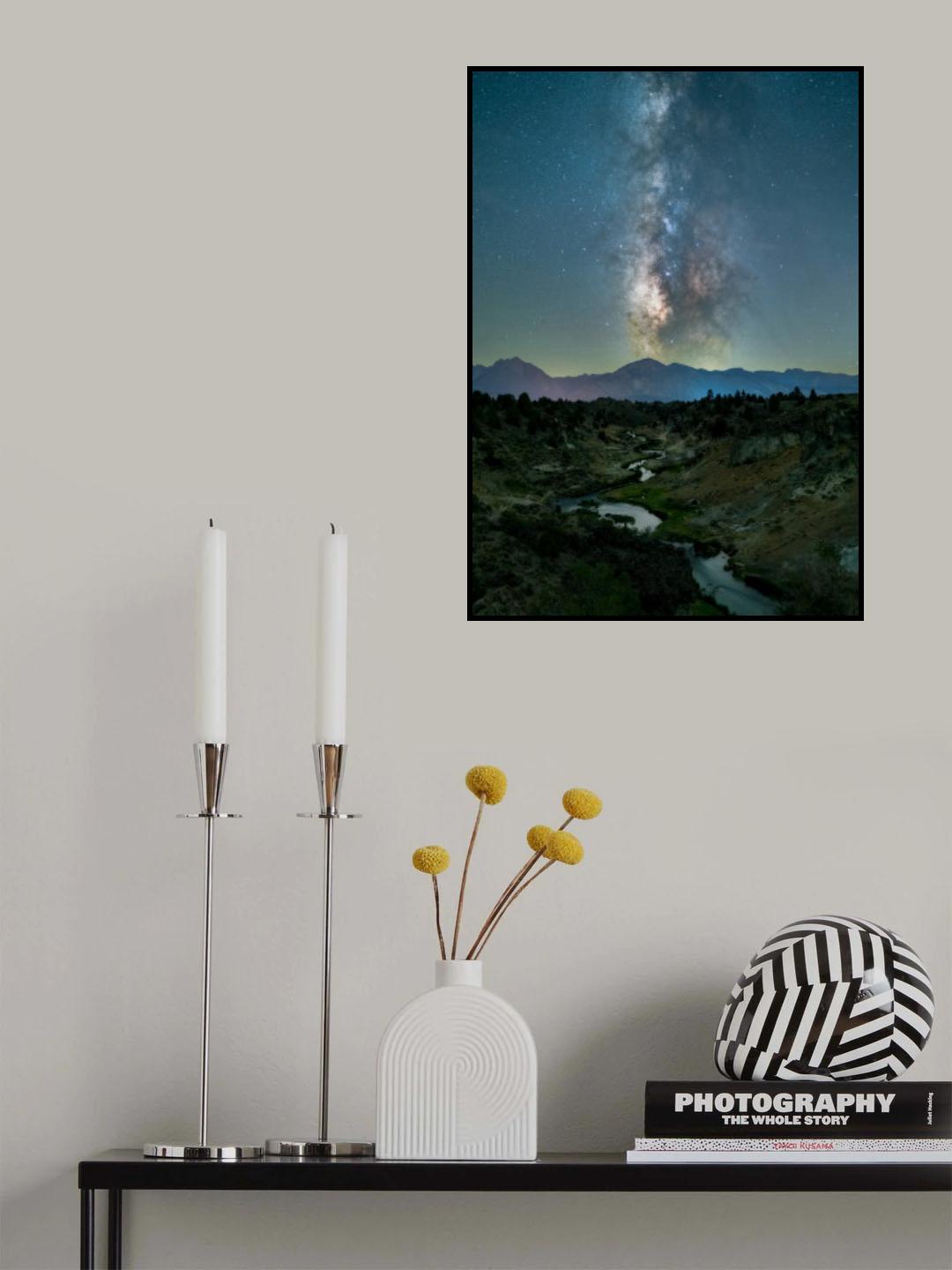 Milky Way over the Valley Poster och Canvastavla