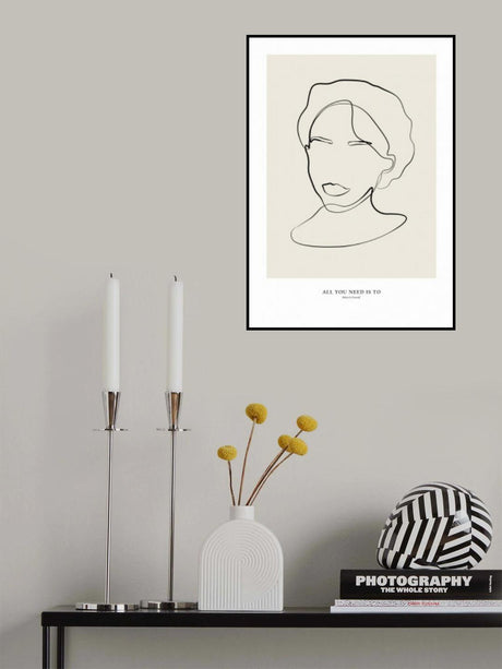 Modern female line art Poster och Canvastavla