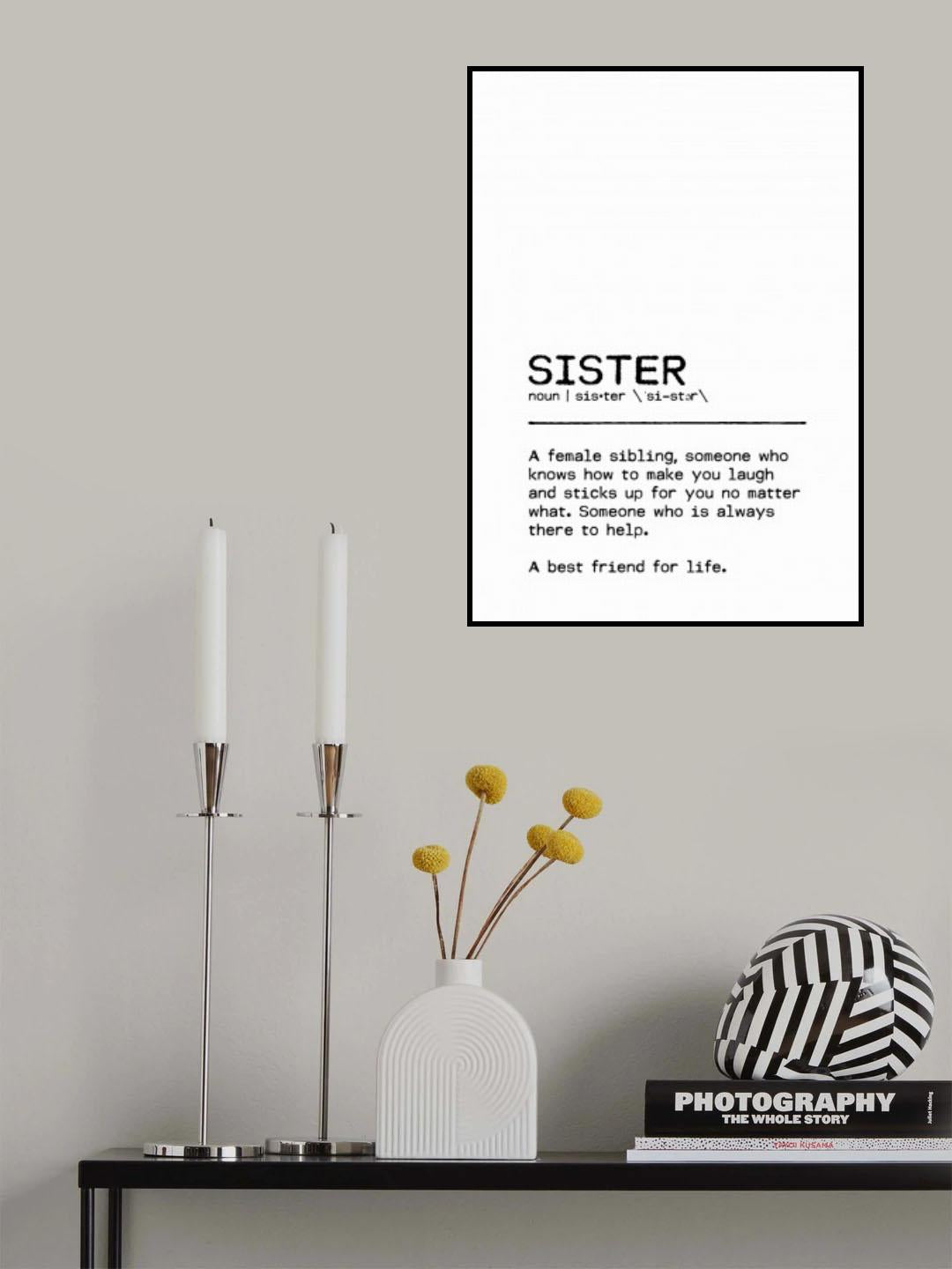 Quote Sister Best Friend Poster och Canvastavla
