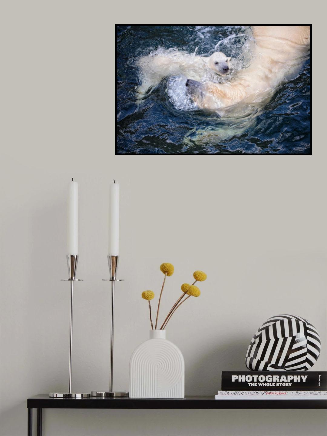 HER CUTENESS, swimming with mum Poster och Canvastavla