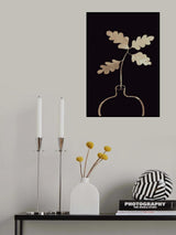 Leaves in vase_gold Poster och Canvastavla