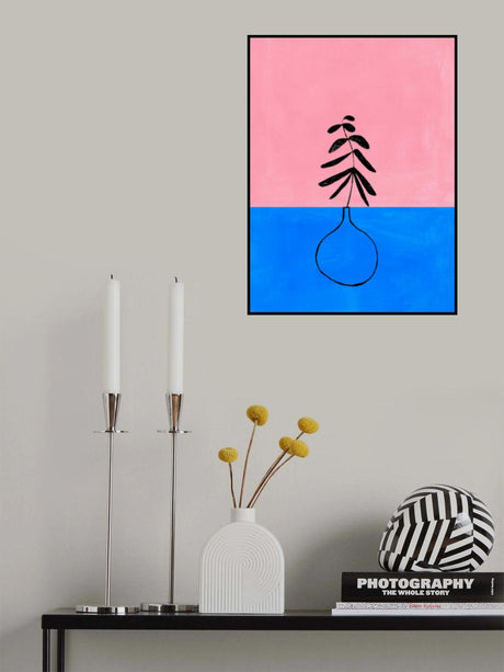 Cobalt Pink Vase Poster och Canvastavla
