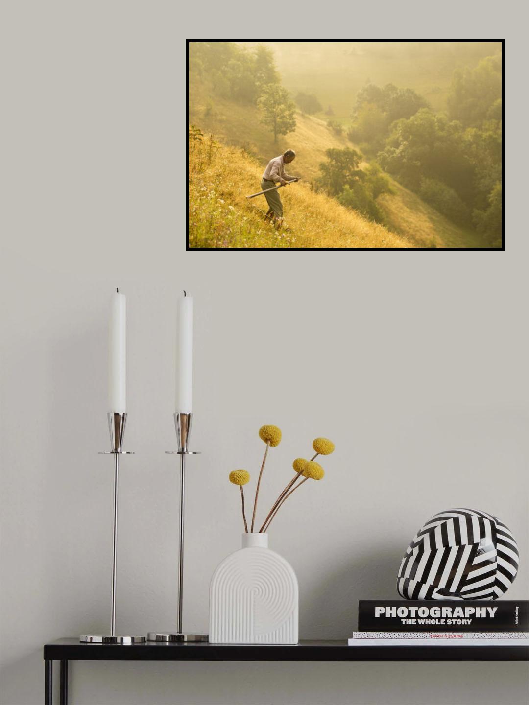 matinal cu coasa (early moment with scythe) Poster och Canvastavla