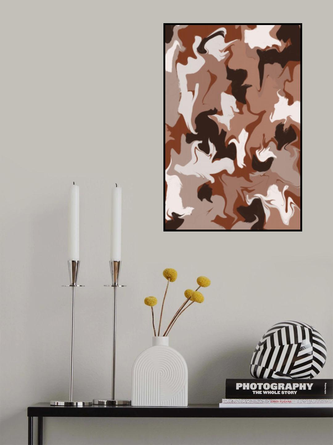 Liquid Earthy Strokes Pattern Poster och Canvastavla