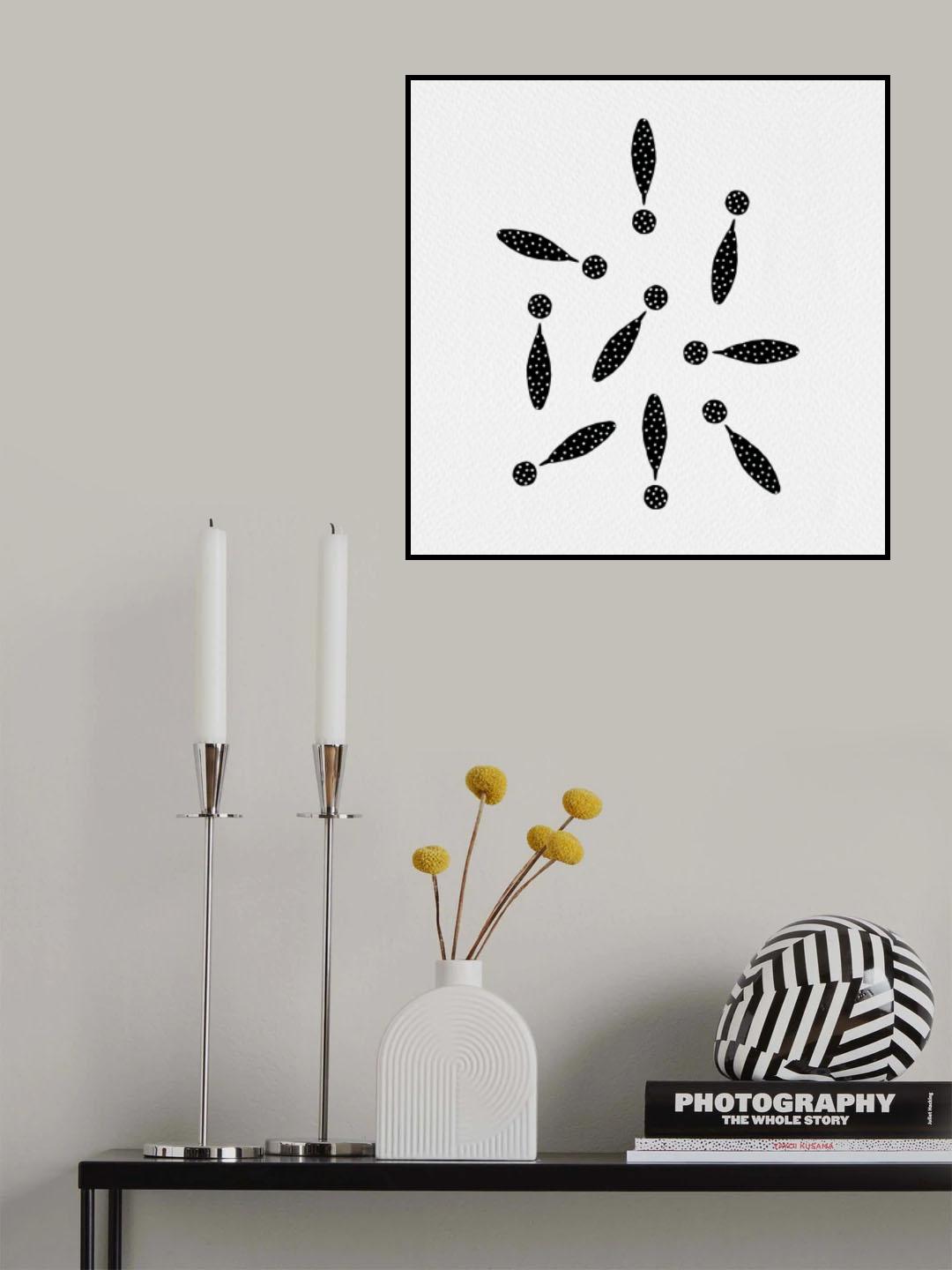 Exclamation Marks Black Polka Dots Poster och Canvastavla