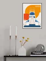 Liverpool Metropolitan Cathedral Retro Architecture Print Poster och Canvastavla