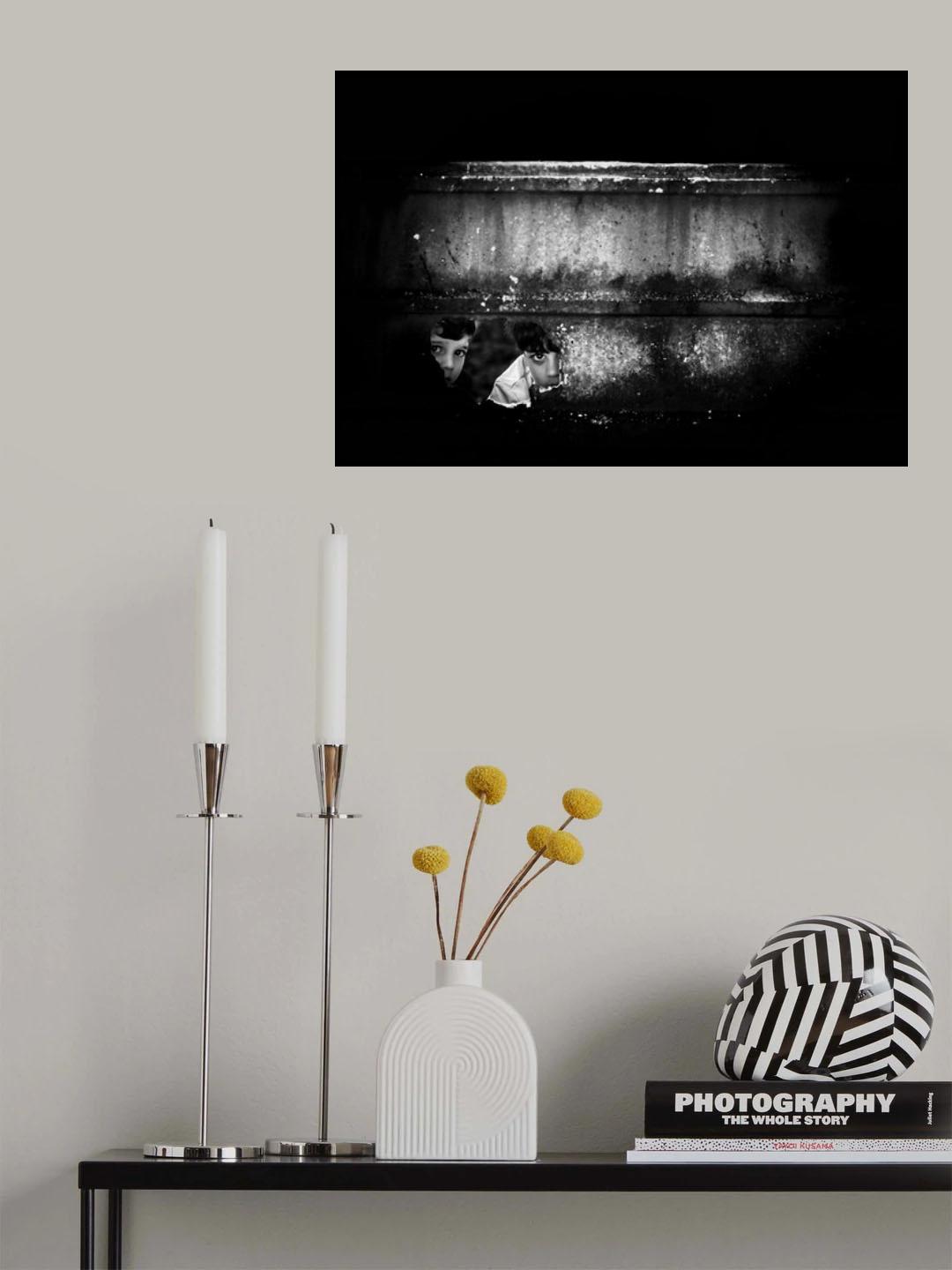 The kids window BW \ 2 Poster och Canvastavla