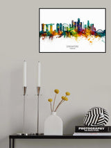 Singapore Skyline Poster och Canvastavla