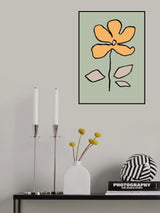 Flower Yellow and Green Poster och Canvastavla