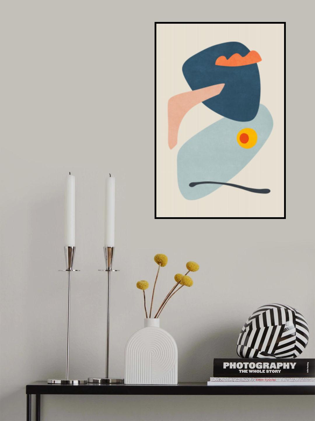 Mountain and Lake Shapes Color and Shapes Poster och Canvastavla