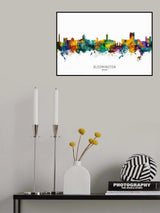 Bloomington Indiana Skyline Poster och Canvastavla