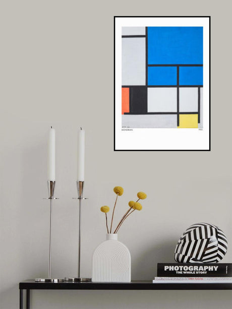 Composition with Large Blue Plane, Red, Black, Yellow, and Gray 1921 Poster och Canvastavla