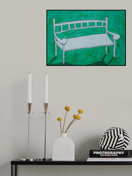 White Bench With Shadow Poster och Canvastavla