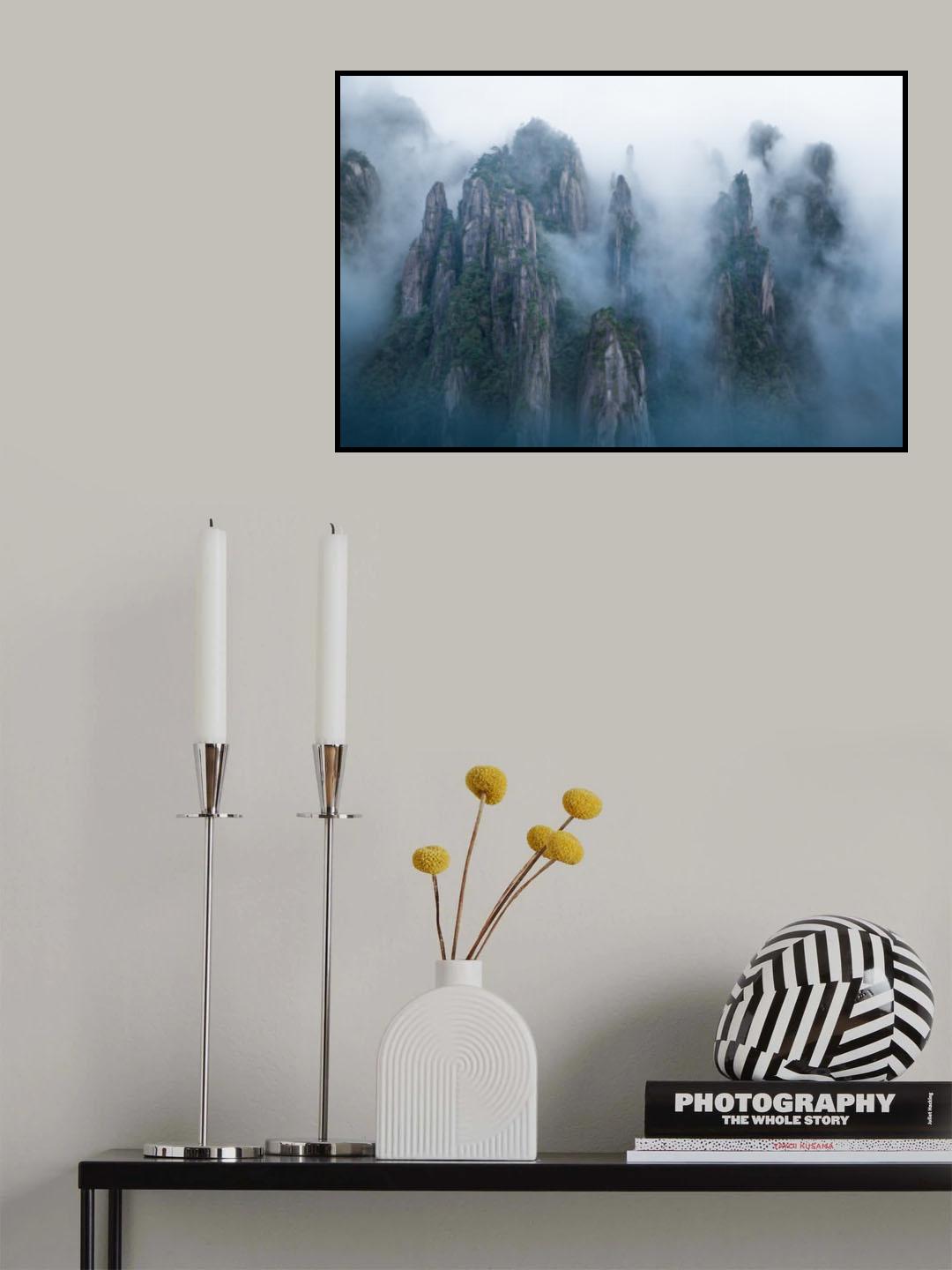 Clouds of Mount Sanqing Poster och Canvastavla