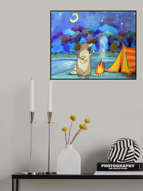 Campinginastripedtent Poster och Canvastavla