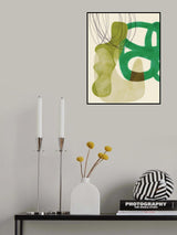 Painted Lines Green Tan Kopie Poster och Canvastavla