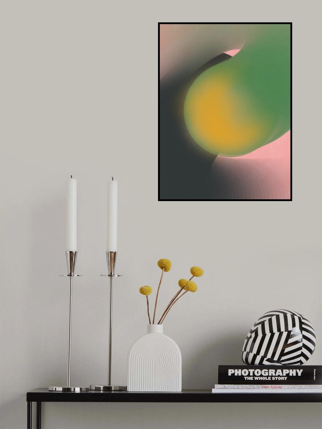 Merging of Green and Black Poster och Canvastavla