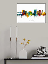 Asheville North Carolina Skyline Poster och Canvastavla