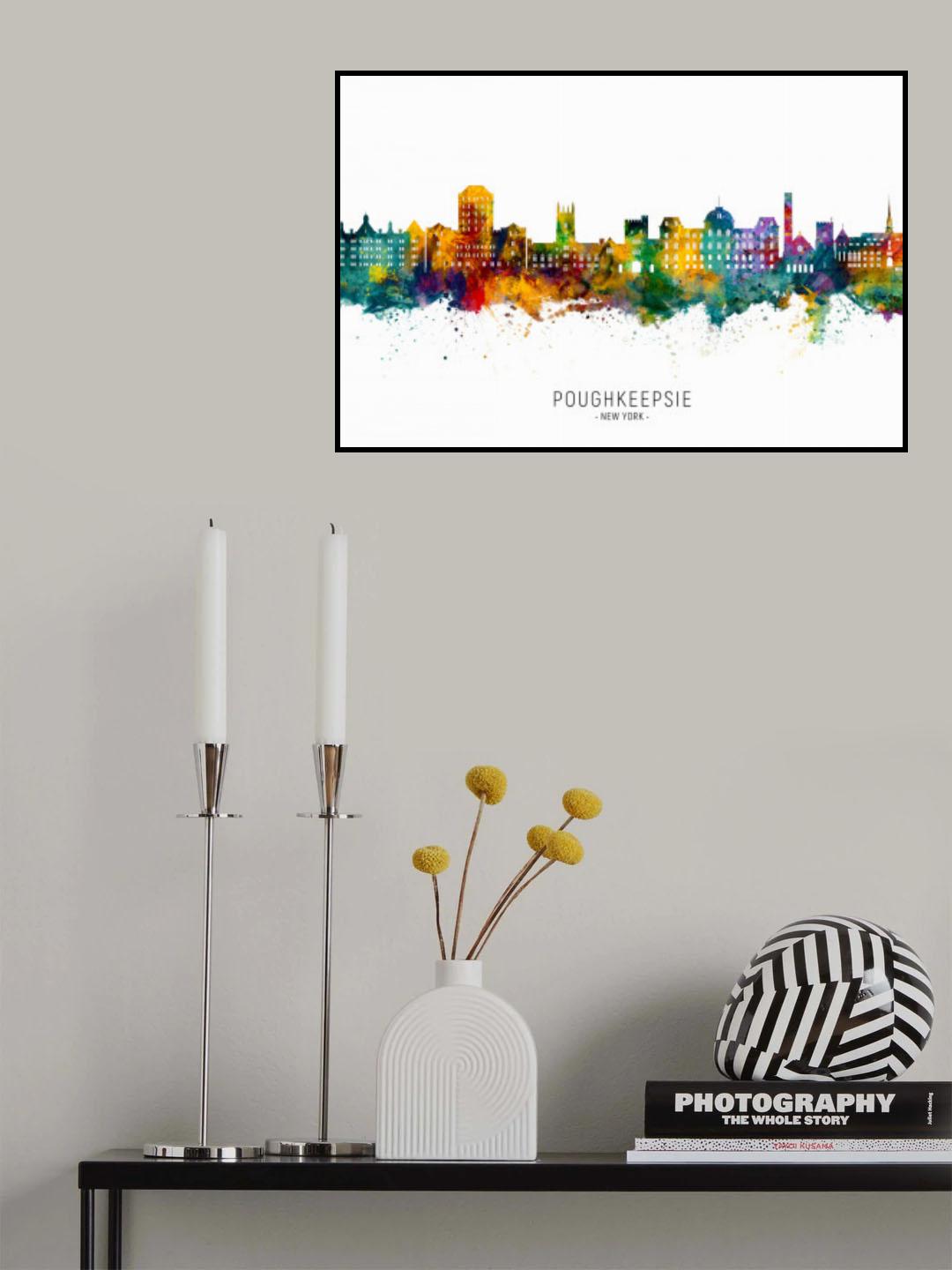Poughkeepsie New York Skyline Poster och Canvastavla