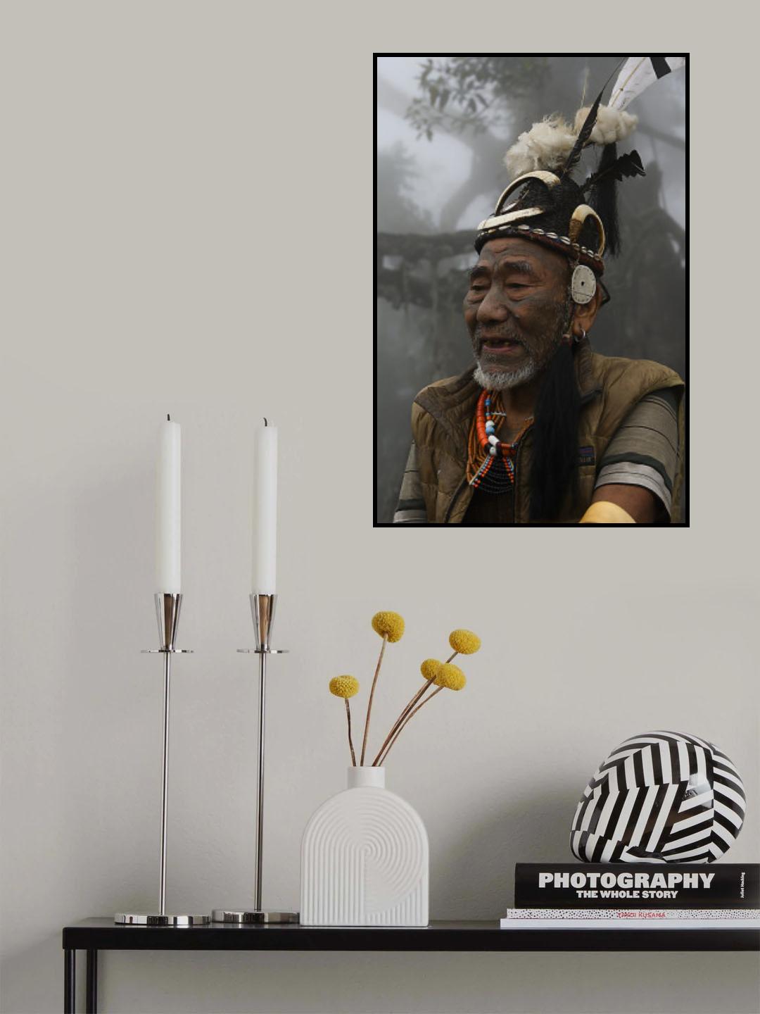 Tattooed Konyak Headhunter 03 Poster och Canvastavla