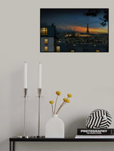 roofs of Paris at blue hour Poster och Canvastavla