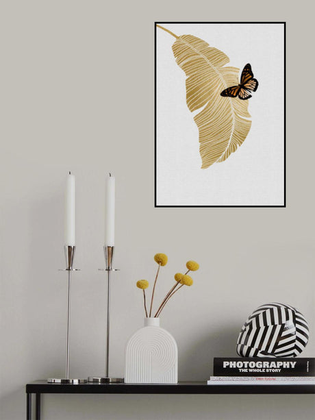 Butterfly & Palm Leaf Poster och Canvastavla