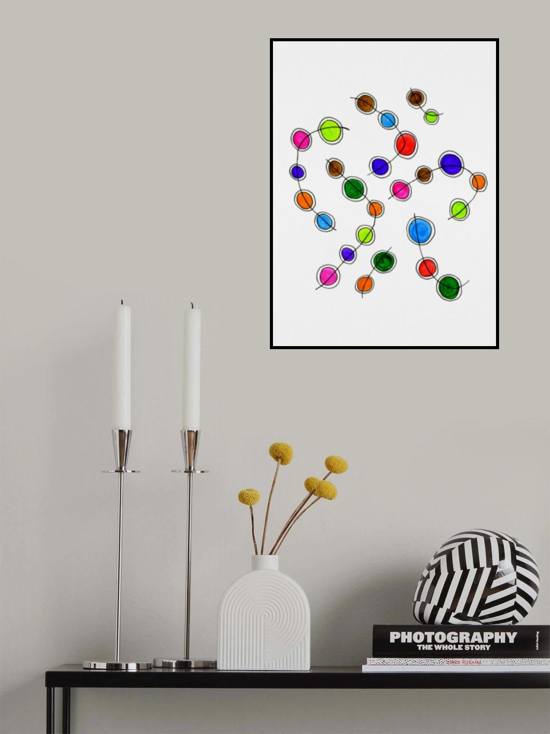 Circles Connecting Multicolor Poster och Canvastavla