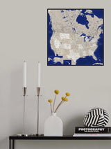 Highly detailed map of the United States, Kameryn Poster och Canvastavla