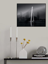 The bridge and town Poster och Canvastavla