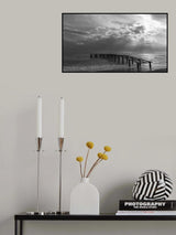 old pier and dramatic landscape Poster och Canvastavla