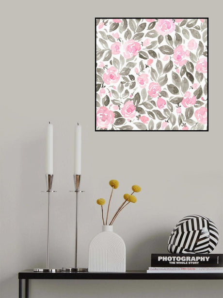 Miriam flowers in pink Poster och Canvastavla