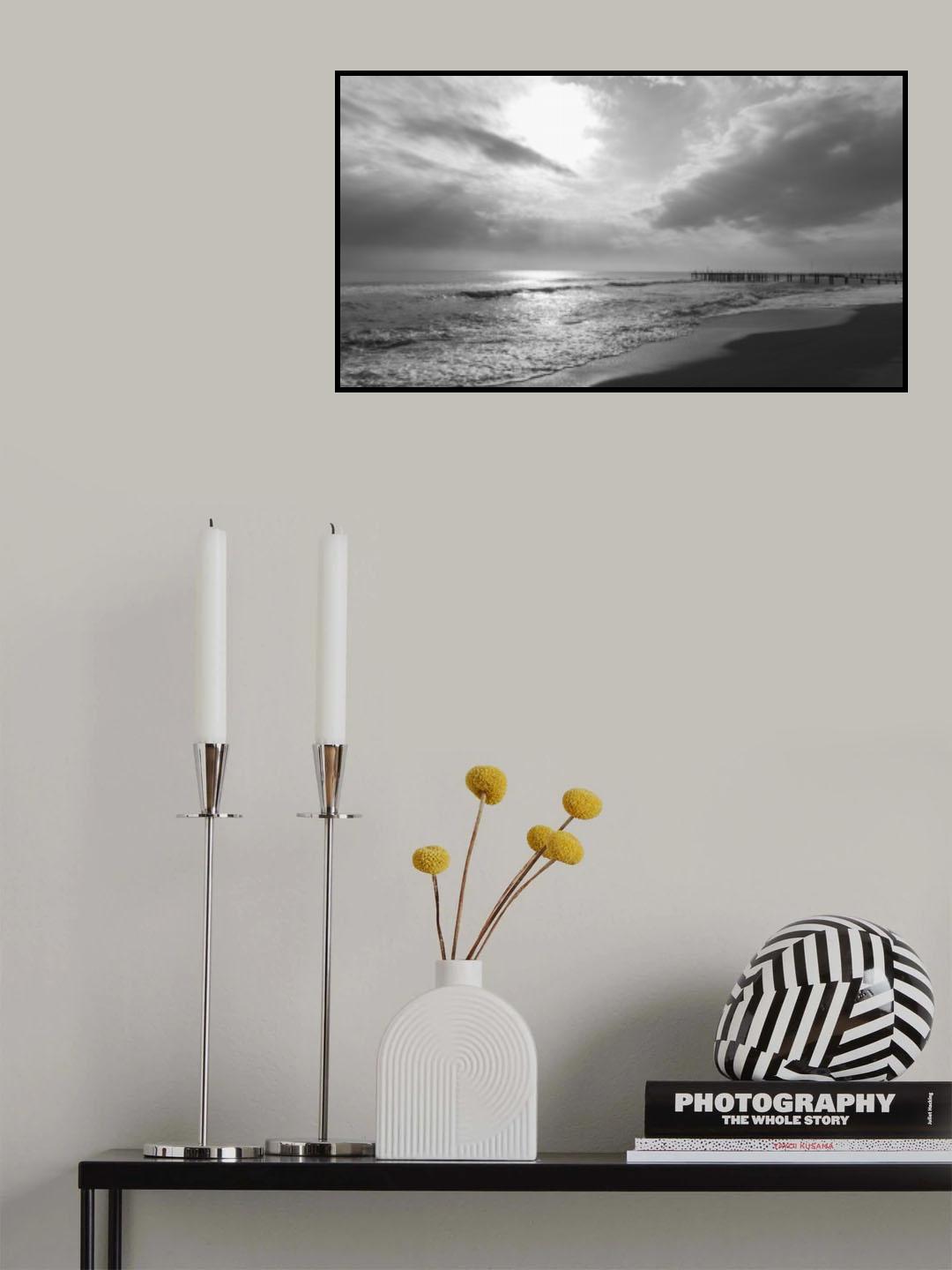 old pier and dramatic landscape Poster och Canvastavla