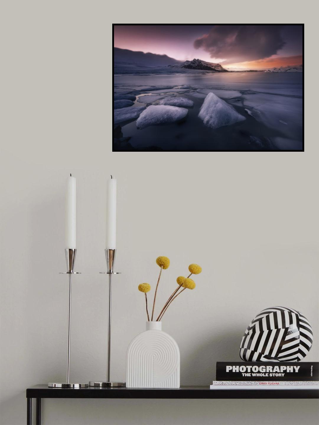 Last Lights on Fjallsarlon Poster och Canvastavla