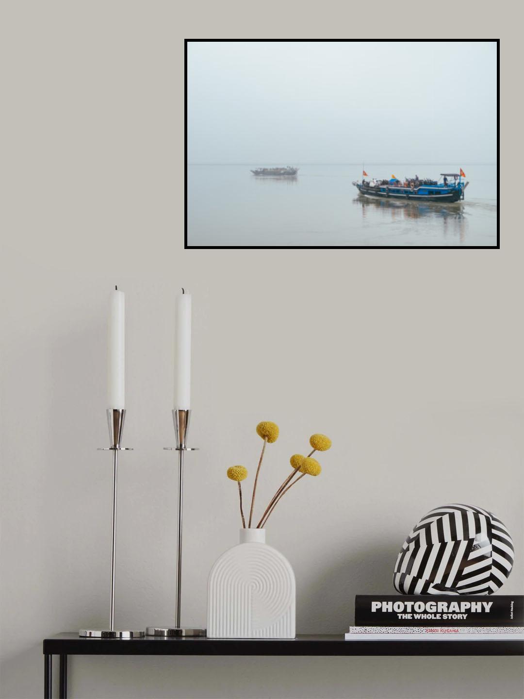 Ferries On A River Poster och Canvastavla