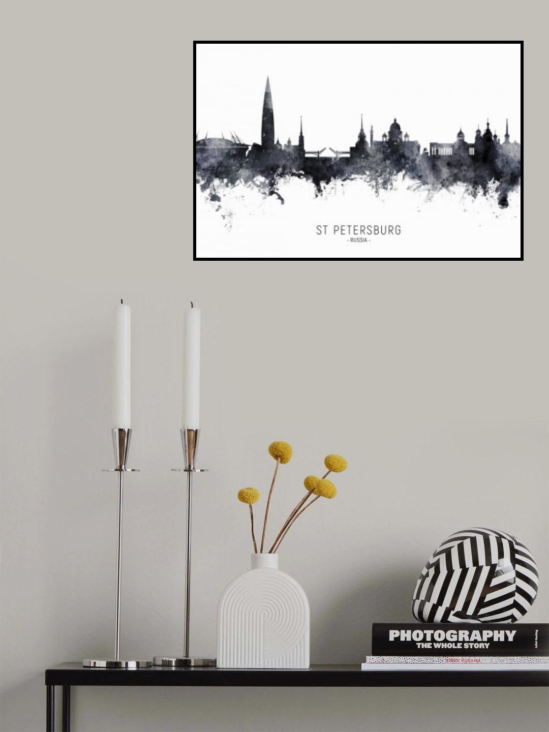 St Petersburg Russia Skyline Poster och Canvastavla