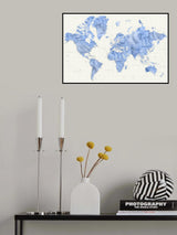 Parlan high detail world map Poster och Canvastavla