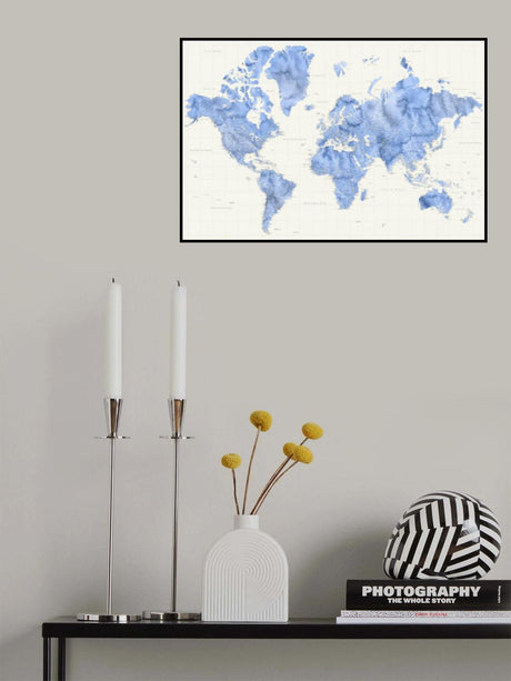 Parlan high detail world map Poster och Canvastavla