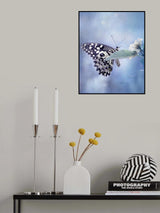 Butterfly in Softly Blue Poster och Canvastavla