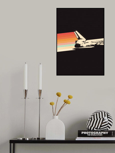 Space Ship Rainbow Poster och Canvastavla