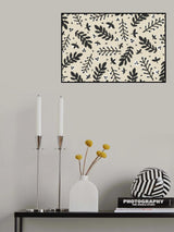Branches on Beige Background Square Poster och Canvastavla