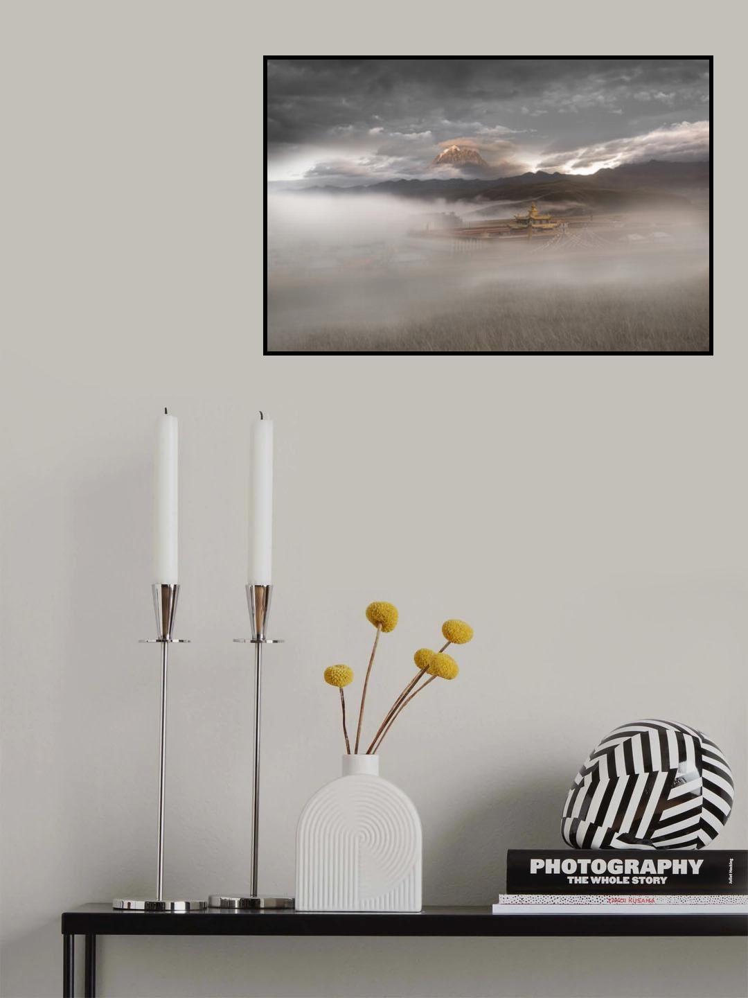 Muya pagoda and Yala snow mountain Poster och Canvastavla