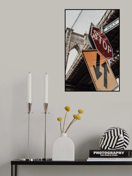 Brooklyn Bridge Stop Poster och Canvastavla