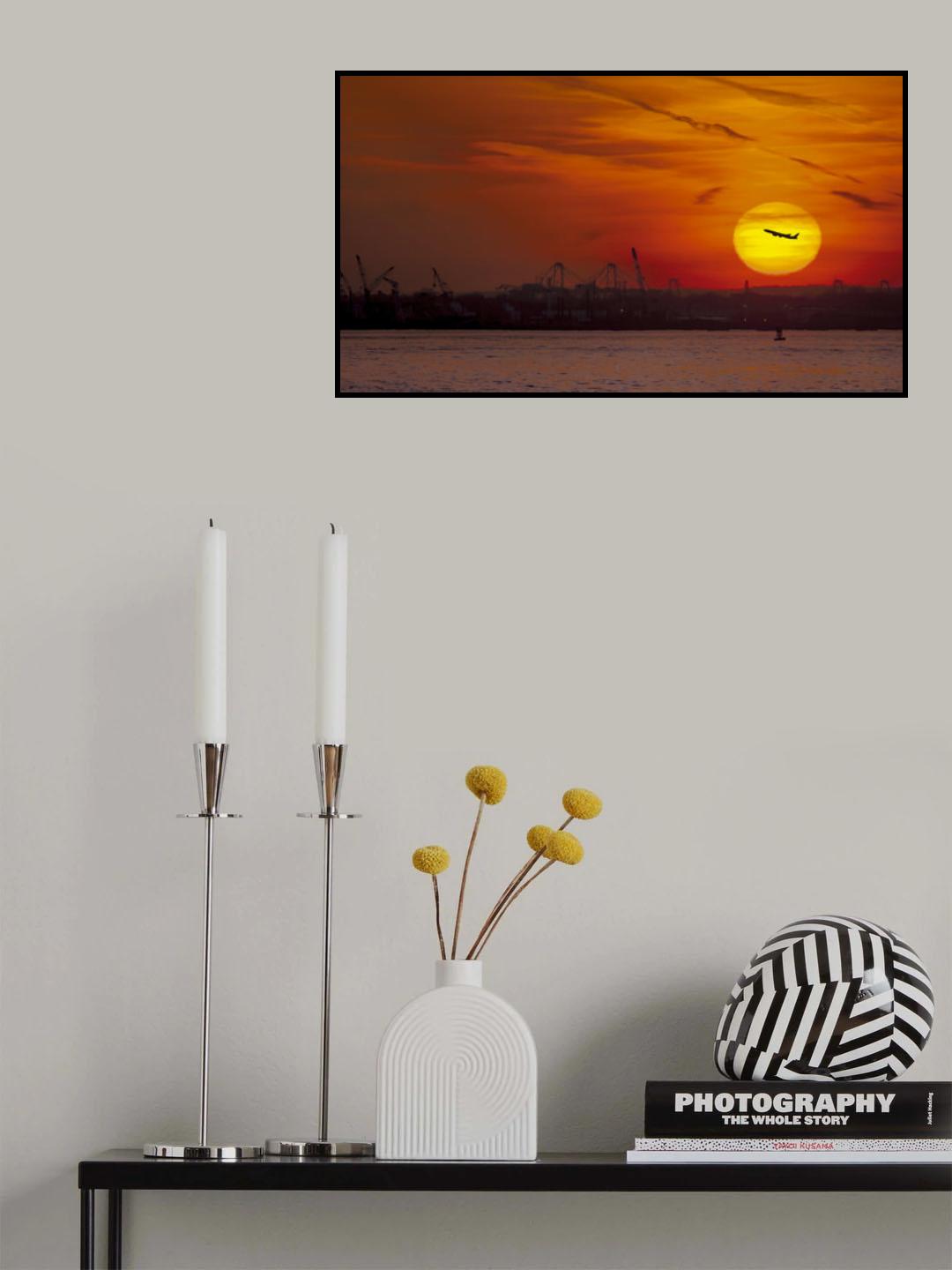 Sunset: New York Harbor Poster och Canvastavla
