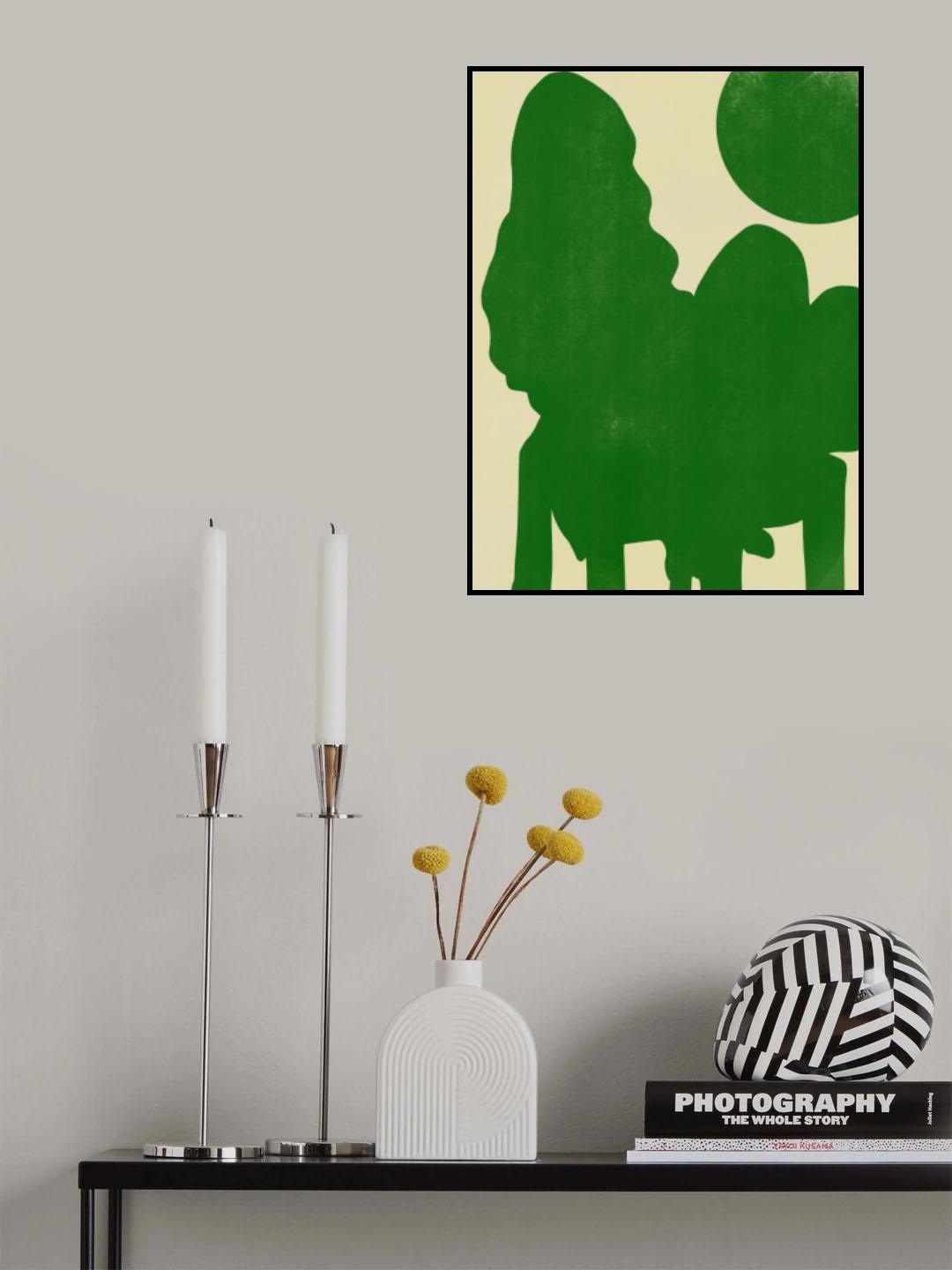 Large Figure Cut Out In Green Poster och Canvastavla
