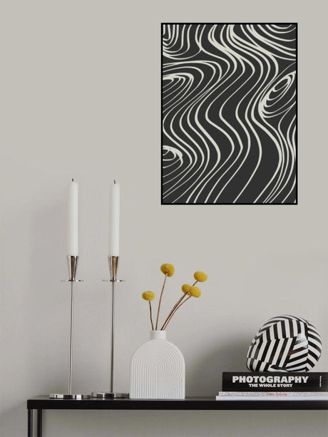 Black and White Line Art Third Poster och Canvastavla