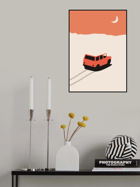 Car In Desert Poster och Canvastavla