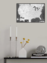 Highly detailed map of the United States, Olson Poster och Canvastavla